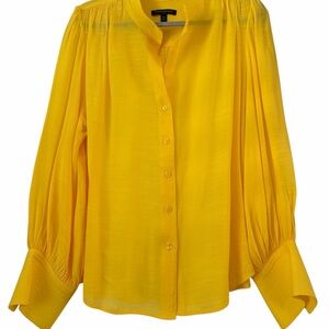 Banana Republic Yellow Volume Sleeve Button Front Blouse XL